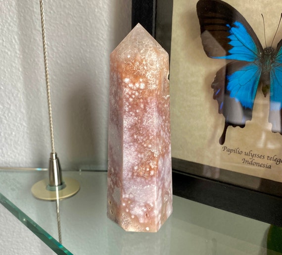 ピンクアメジストフラワーアゲートタワー - Etsy 日本