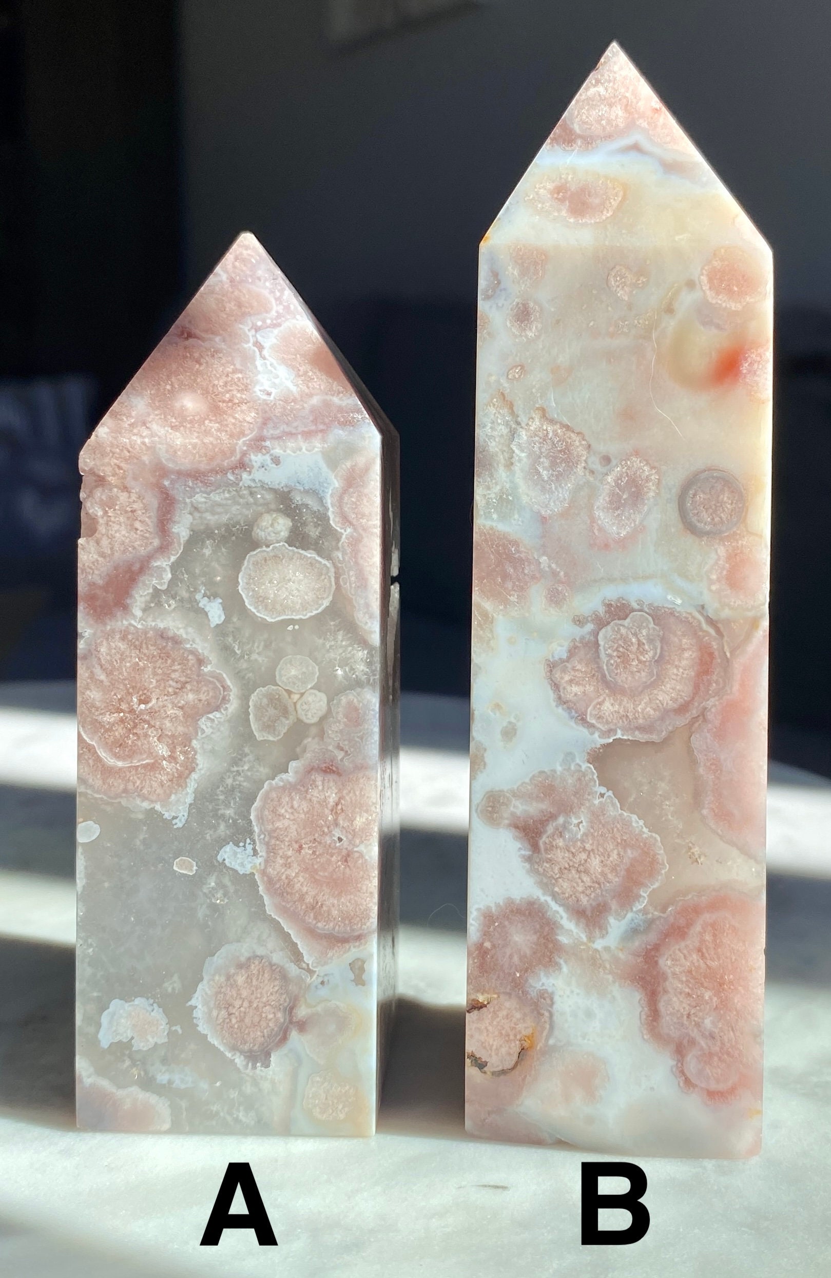 クリアクォーツタワーのピンクアメジストフラワーアゲート - Etsy 日本