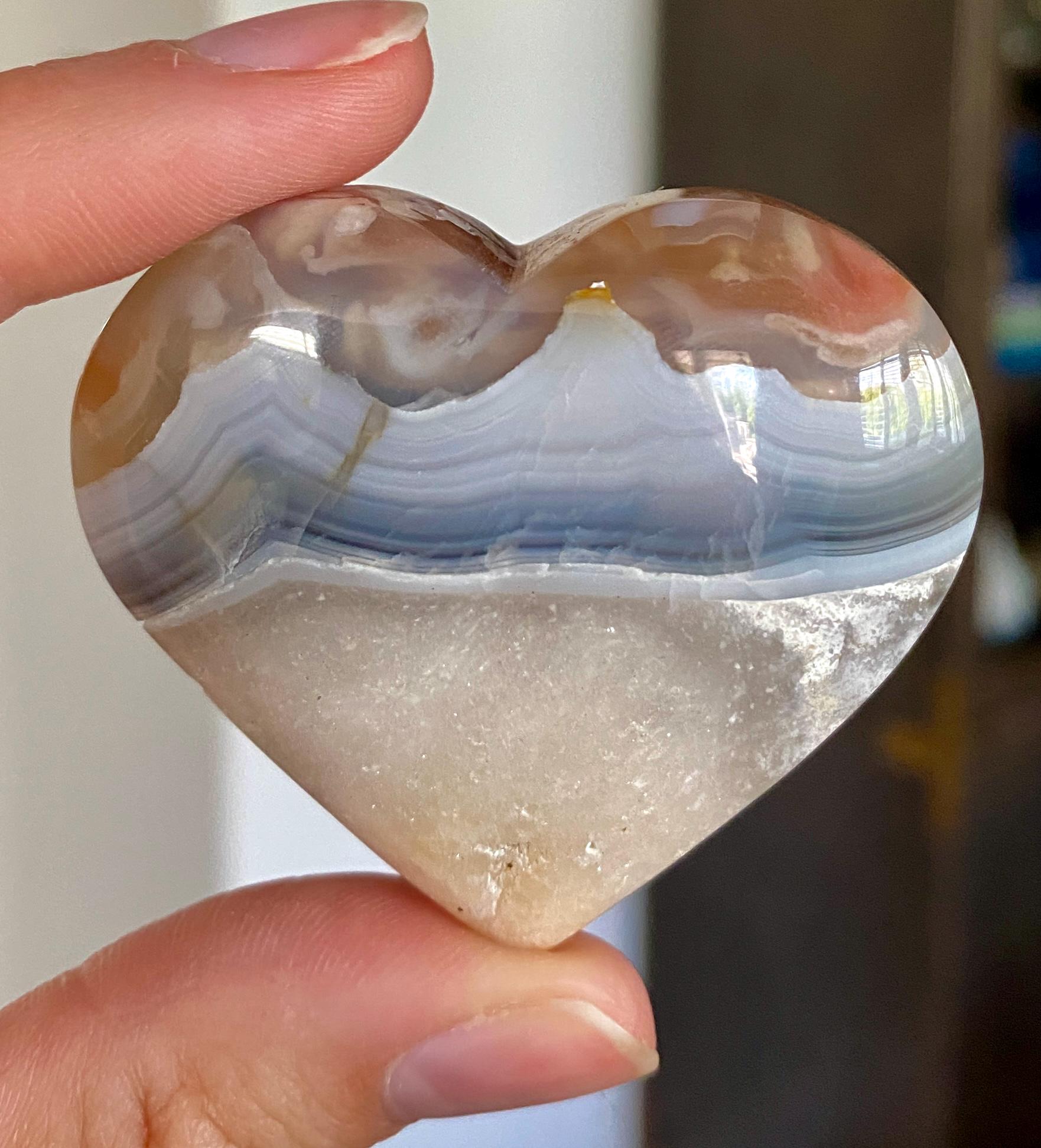 アゲートハートA ドゥルージーアゲート（めのう）ハートa | BodhiTree