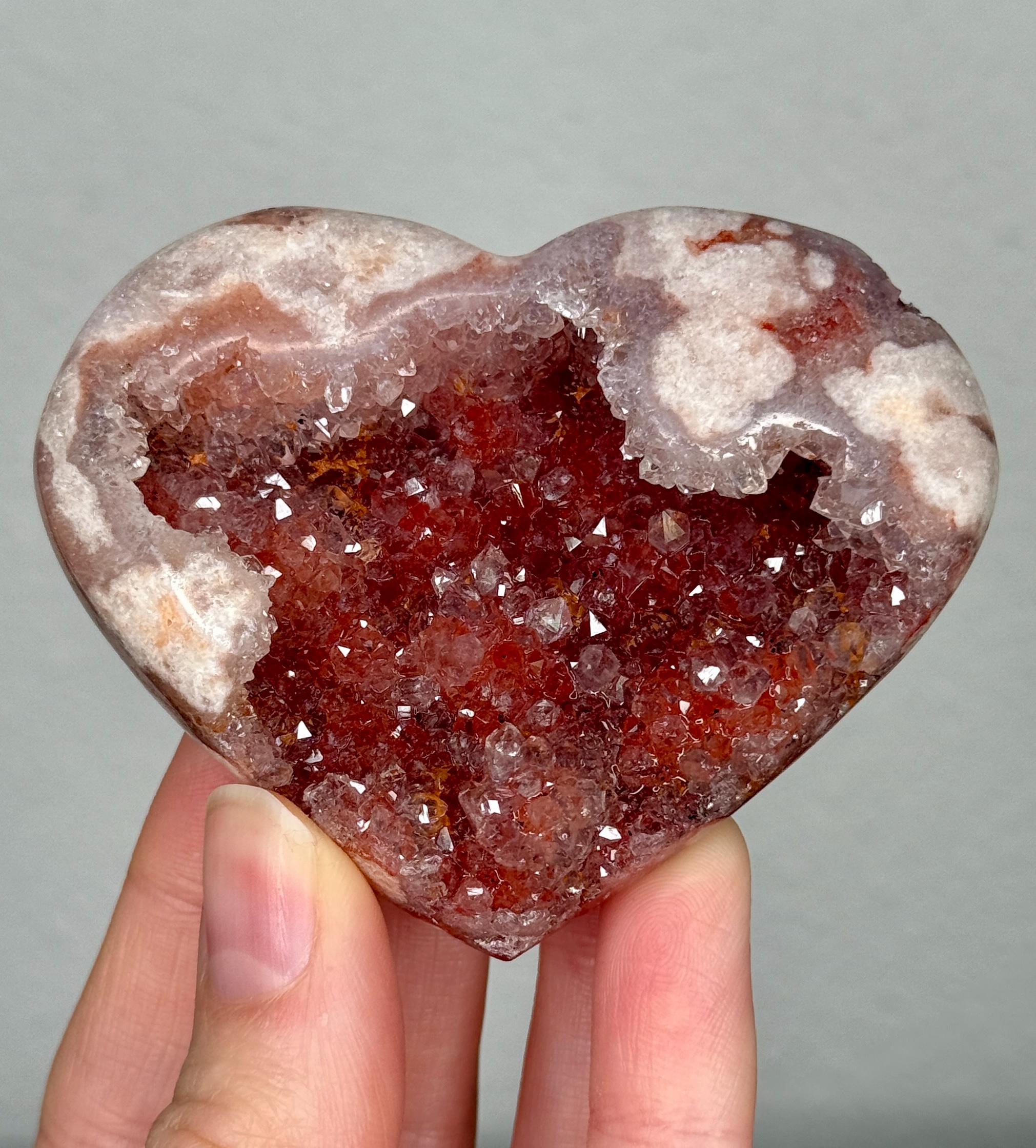 スーパードゥルージーレッドピンクアメジストハート - Etsy 日本