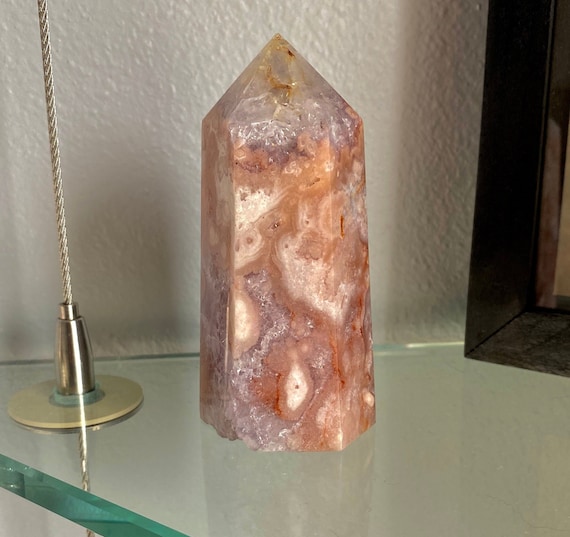 ⭐︎天然石⭐︎タワー⭐︎ポイント⭐︎ピンクアメジストとフラワーアゲートの共生⭐︎ ピンクアメジスト・フラワーアゲート共生スラブ＊フラワー