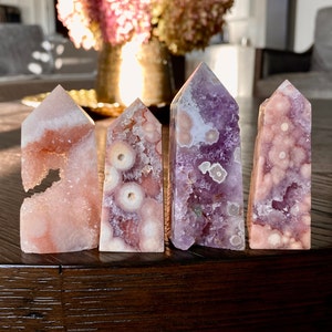 Pink and Purple Amethyst Flower Agate Towers