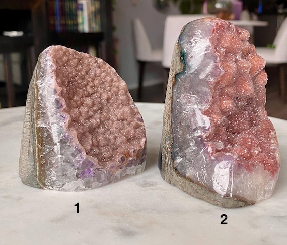 希少なピンクシュガードゥルージーレインボーアメジスト - Etsy 日本