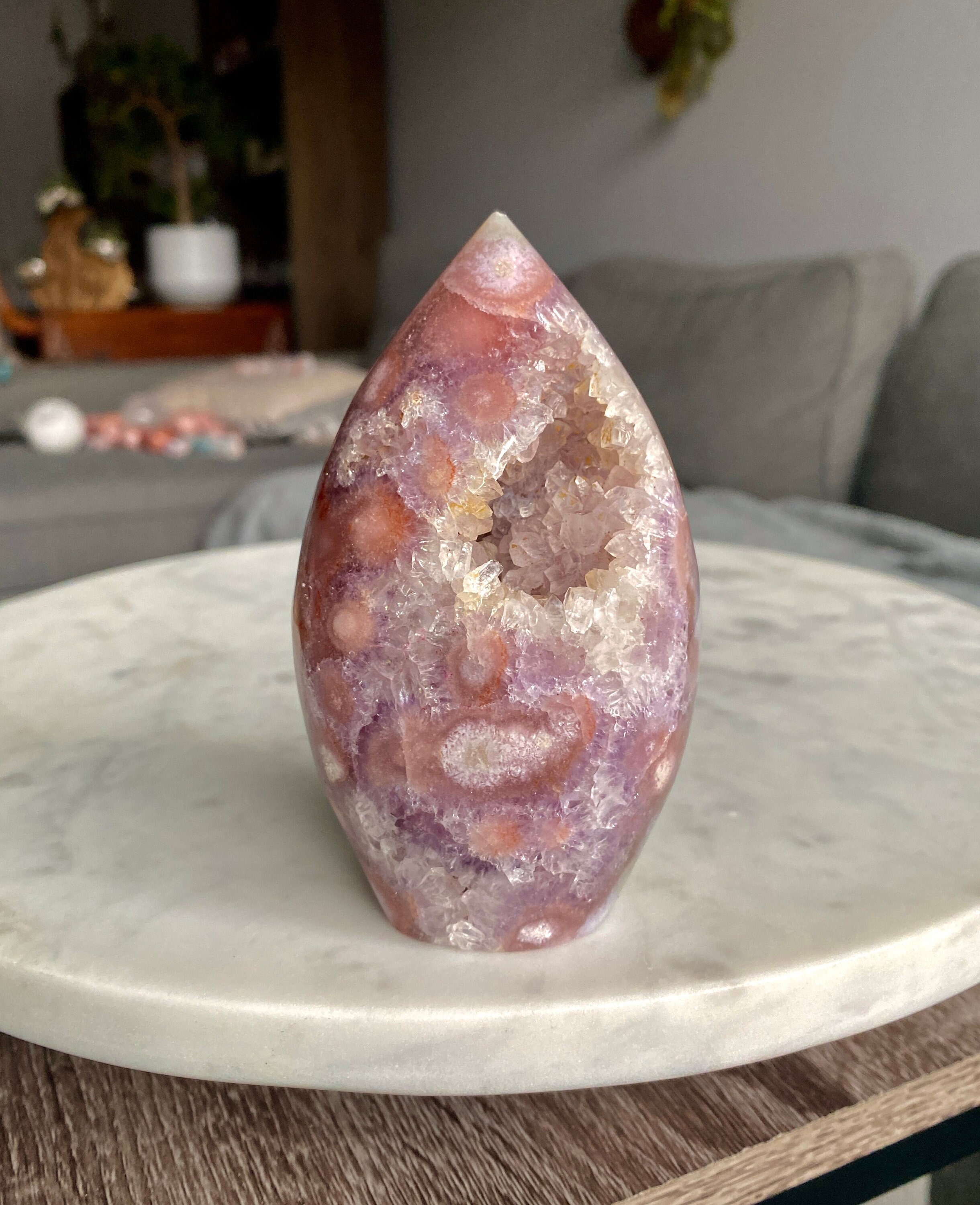 ピンクアメジストとフラワーアゲートのドゥルージーフレーム - Etsy 日本