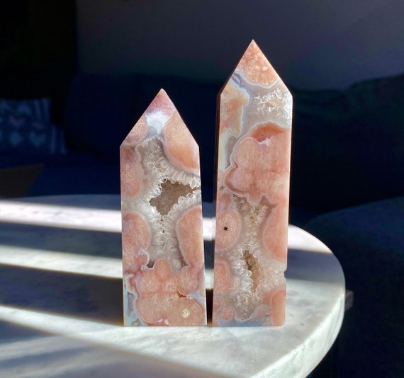 クリアクォーツタワーのピンクアメジストフラワーアゲート - Etsy 日本
