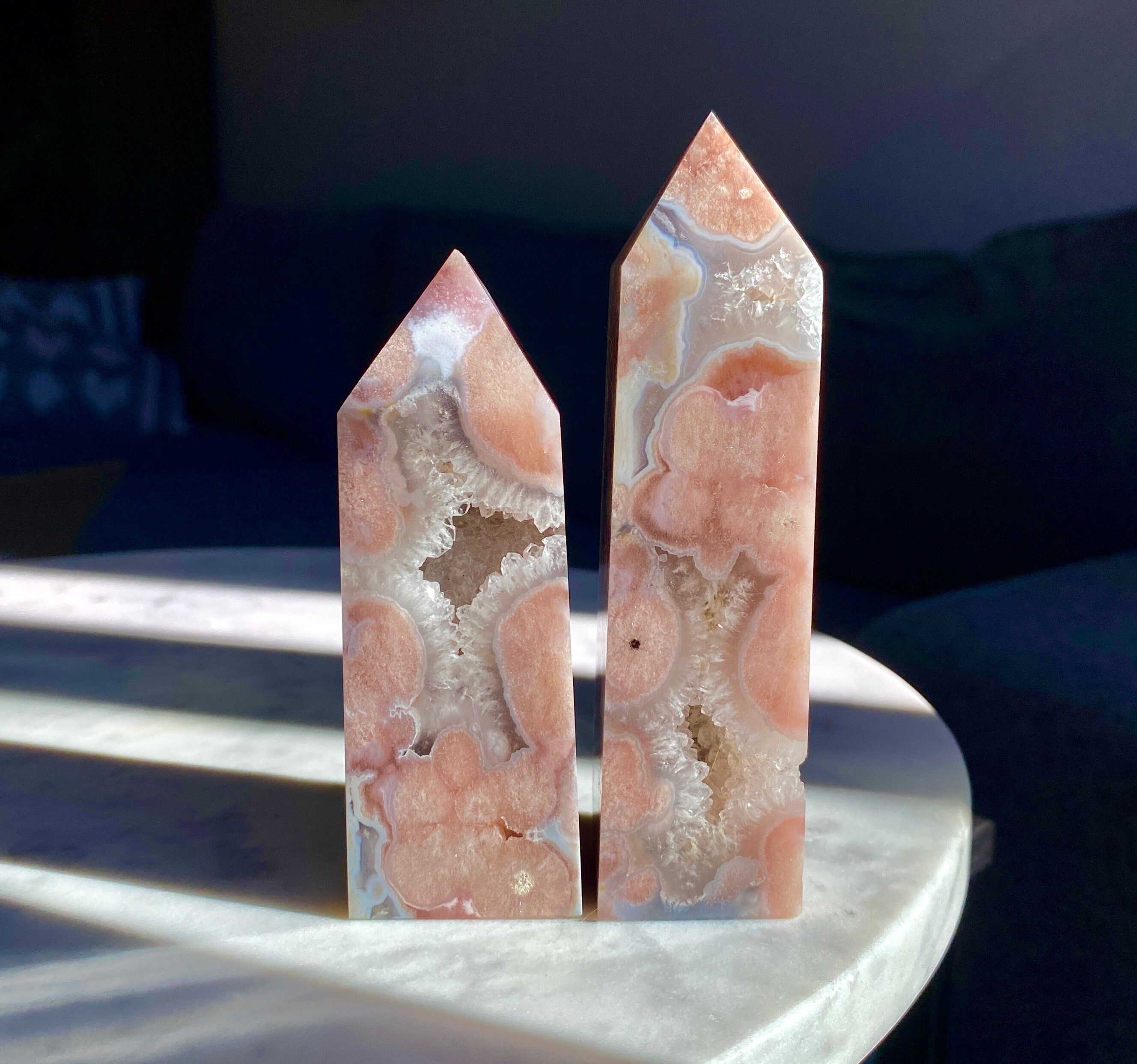 クリアクォーツタワーのピンクアメジストフラワーアゲート - Etsy 日本