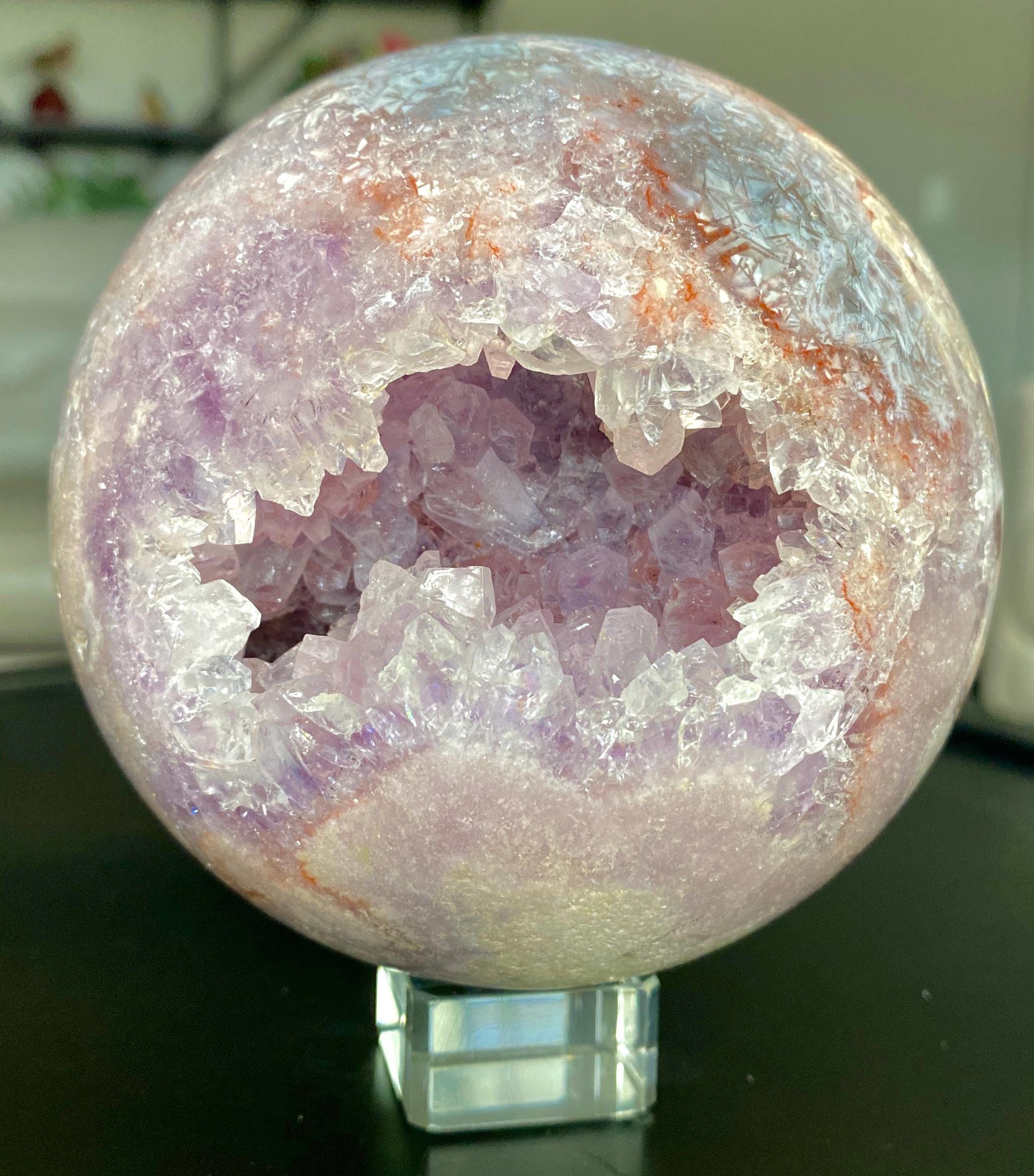 ピンクアメジストモスアゲートスフィア - Etsy 日本
