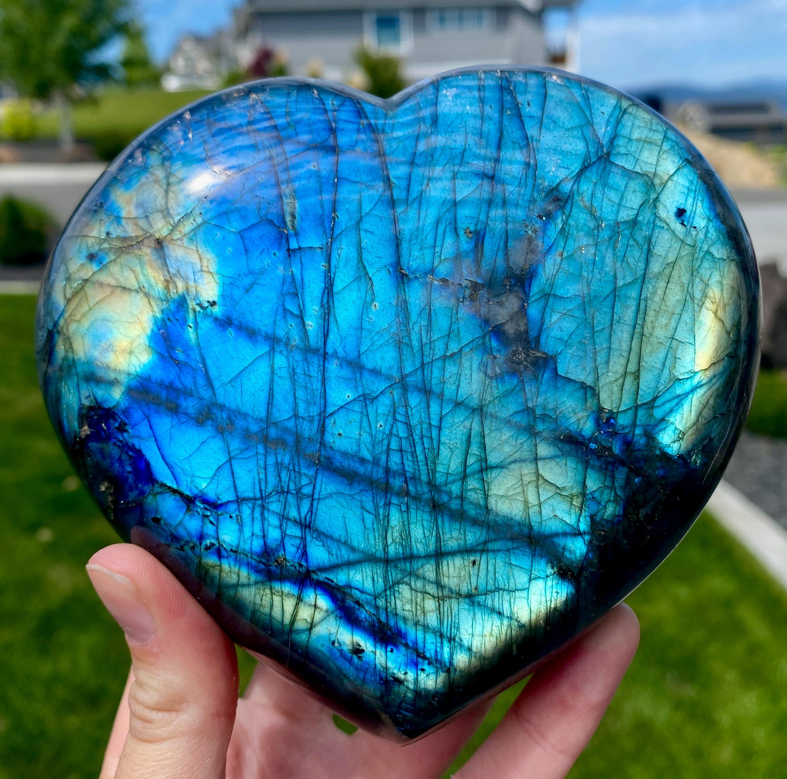 超派手な大粒ラブラドライトハート - Etsy 日本