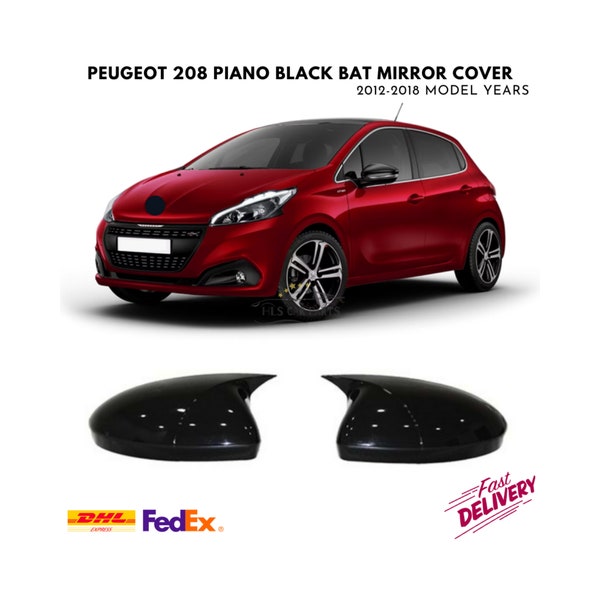 Bat Mirror Cover for Peugeot 208 2012-2018 Model Year Car Accessories Piano Black Tuning Auto Sport Design External Part