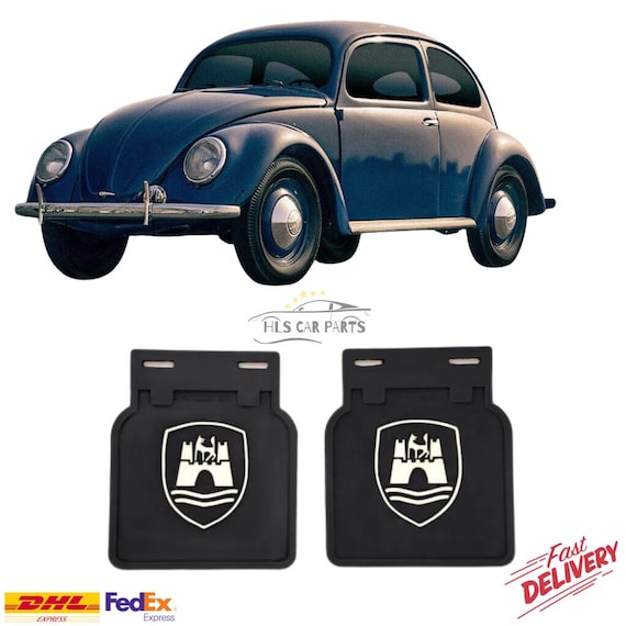 VWマッドフラップ　空冷ビートル　Volkswagen マッドフラップ 黒 Mud Flap 2 Pcs Black for Volkswagen Beetle Turtle 1950-1967 Model