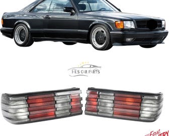 Fit for Mercedes-benz W126 C126 2pcs Smoke Rear Tail Light