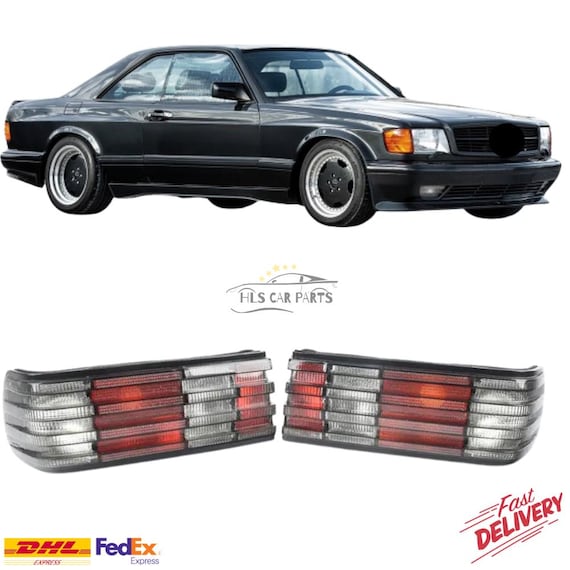 Fit for Mercedes-benz W126 C126 2pcs Smoke Rear Tail Light