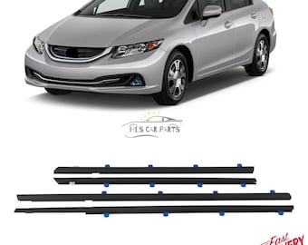 4Pcs Car Weatherstrip Door Window Moulding Trims Seal for Honda Civic 2012-2015