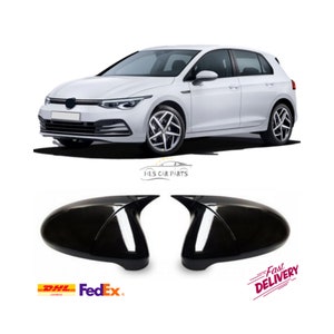 Bat Mirror Cover for VW Golf 7 MK7 2012-2020 Model Years R32 GTI R-Line Car Accessories Shiny Piano Black Tuning Auto Sport External Parts