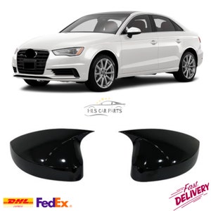 Bat Mirror Cover for Audi A3 8V 2012-2016 Car Accessories RS RS3 S-Line Shiny Piano Black Tuning Auto Sport Design Body External Parts