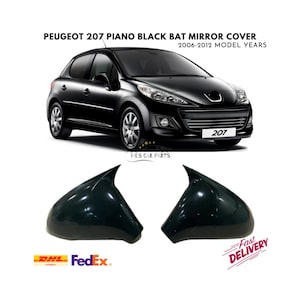 Bat Mirror Cover for Peugeot 207 2006-2012 Model Year Car Accessories Piano Black Tuning Auto Sport Design External Part