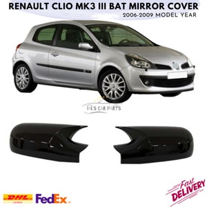 Bat Mirror Cover for Renault Clio 3 III 2006-2009 Model Car Accessories Piano Black Tuning Auto Sport Design External Parts