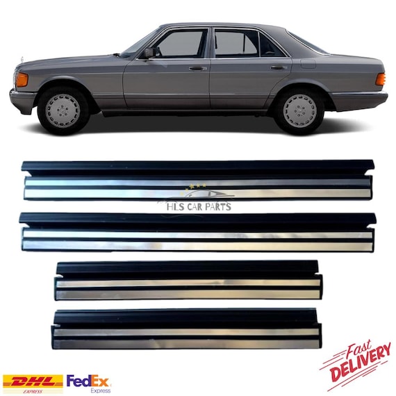 Door Sill Cover Plate Set 4 Pcs for Mercedes W124 Sedan 85-96
