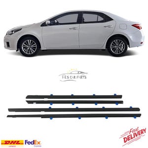 4Pcs Car Weatherstrip Door Window Moulding Trims Seal for Toyota Corolla 07-11