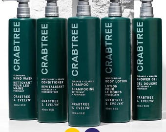 Crabtree & Evelyn Hotel Collection Shampoo Conditioner Douchegel Bodylotion Handwas 15oz