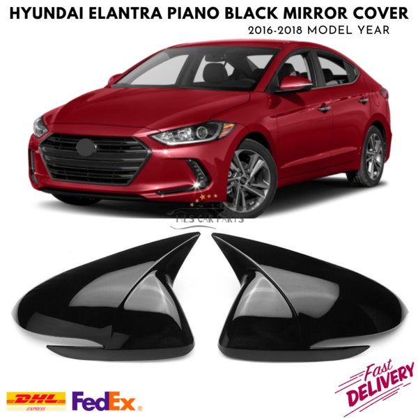 Bat Mirror Cover For Hyundai Elantra 2016-2018 Model Years Car Accessories Piano Black Tuning Auto Sport Design