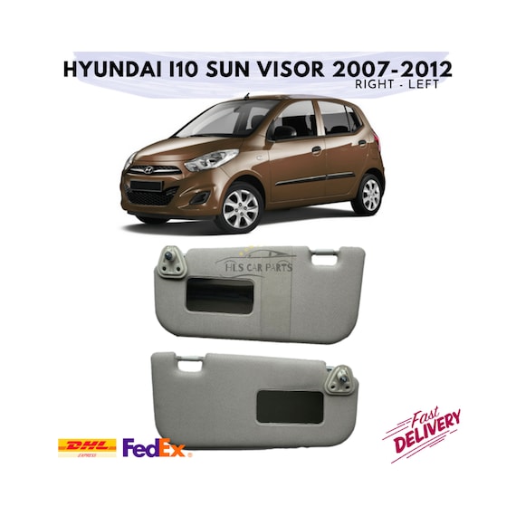 Hyundai I10 Sun Visor Interior Sun Protection 2007 2012 Model Years Left Right Suit Make up Mirror Car Accessories Replacement Gray Auto Etsy