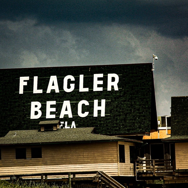 Flagler Beach Florida Fishing Pier Digital Photography Download | Beach Photography | Florida Pier Photography | Ocean Decor | Beach Decor