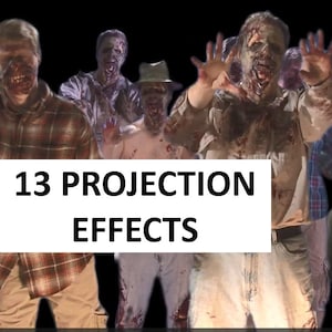 May include: A group of people dressed as zombies with blood and dirt on their clothes. The text "13 Projection Effects" is in the center of the image.