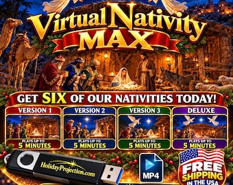 Virtual Nativity MAX - All Six Nativity Videos – USB Flash Drive - MP4 - FREE Shipping - New for 2026