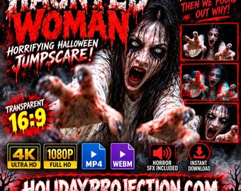 Haunted Woman Horror Jumpscare Animation | 4K 1080P Halloween Stream Alert (Digital Download)