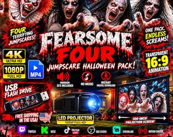 Halloween-Themed Stream Alert Pack - LED Projector Bundle on a USB Flash Drive