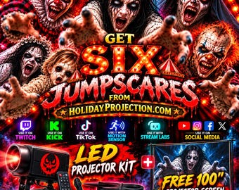 Get Six Halloween-Themed Stream Alert Pack - LED Projector Bundle on a USB Flash Drive