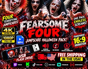 Halloween-Themed Stream Alert Pack - Animation | 4K 1080P Halloween Stream Alert (USB Flash Drive)