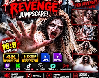 Bride's Revenge Horror Jumpscare Animation | 4K 1080P Halloween Stream Alert (Digital Download)