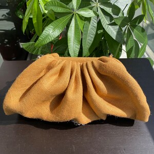 Handmade Large Clutch in Heavy Luxe Canvas Amber Color, Perfect for Casual Wear and Gifting image 1