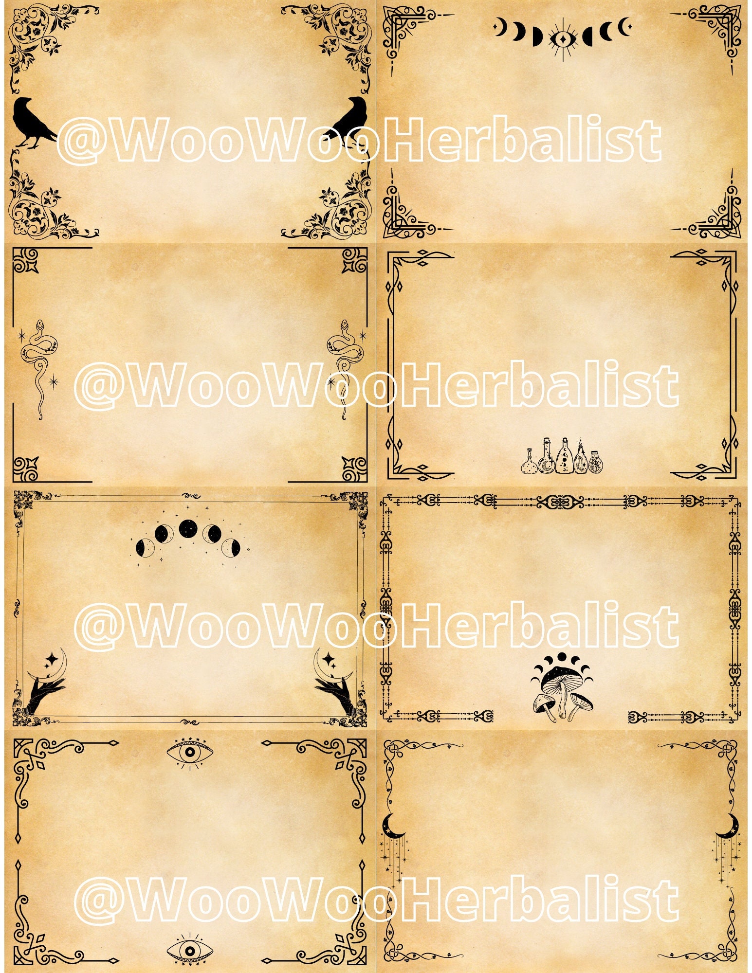 Spell Label Jar Labels for Candles, Handmade Goods, Apothecary, Bottles, Potions ...