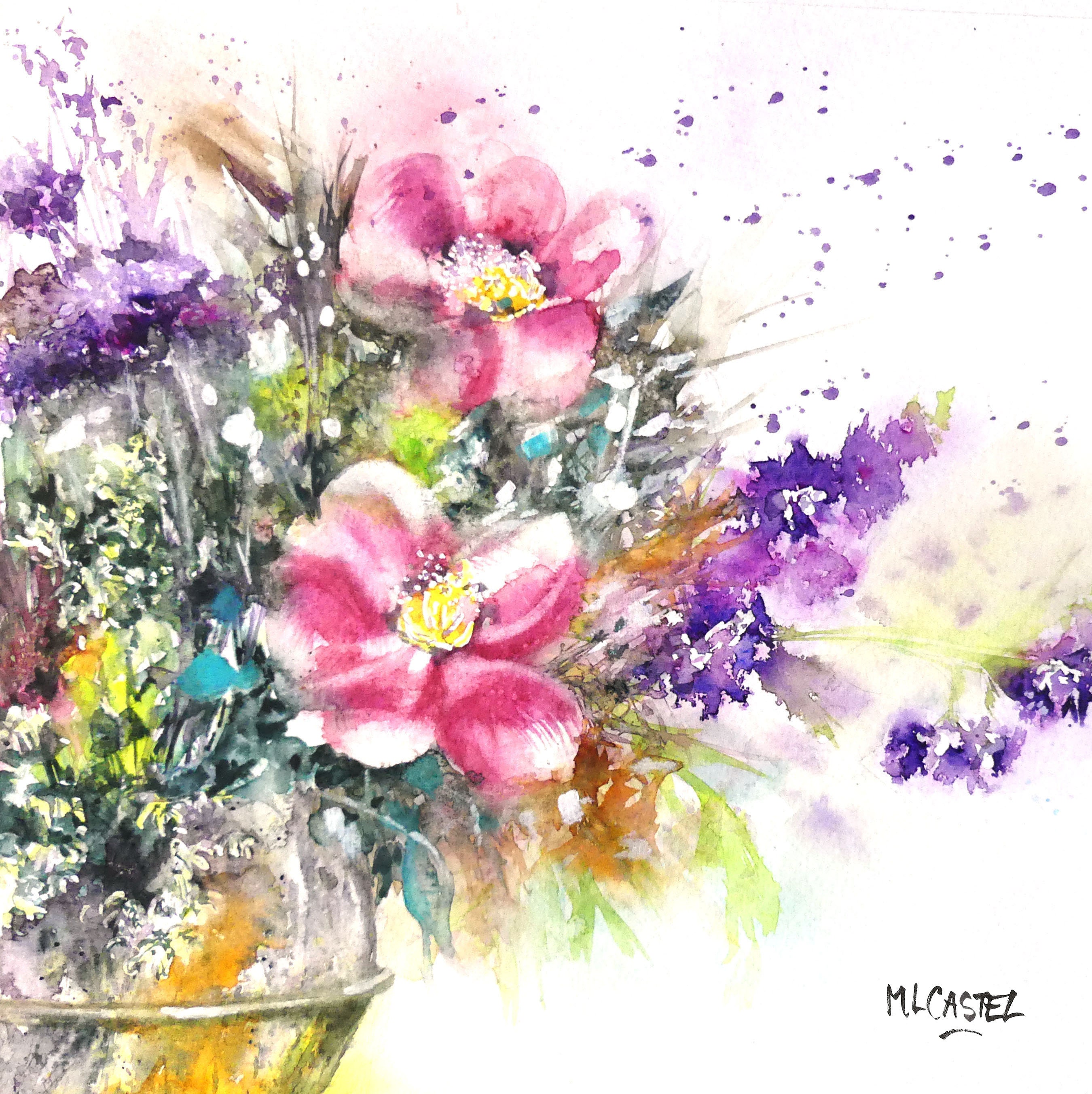 Fleurs en aquarelle - Etsy France