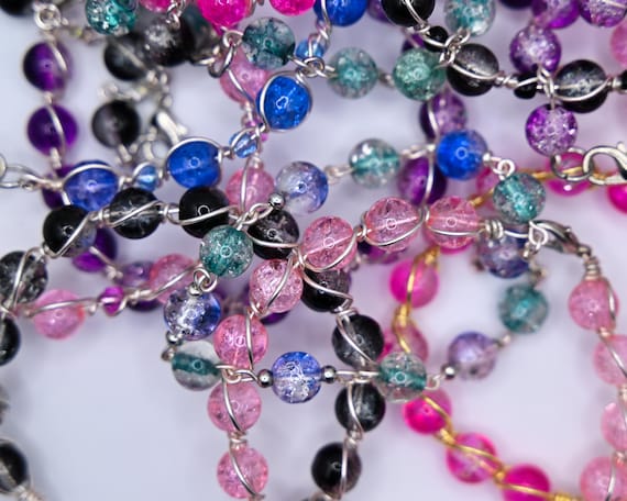 Cracked Glass Bead Bracelets: The Stellar Radiance Collection