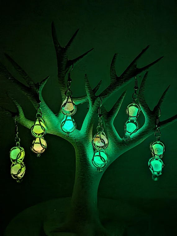 Glow-in-the-Dark Orbital Beaded Earrings: The Music of the Spheres Luminous Collection