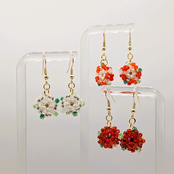 Beaded Dangle Earrings: War of the Roses Collection