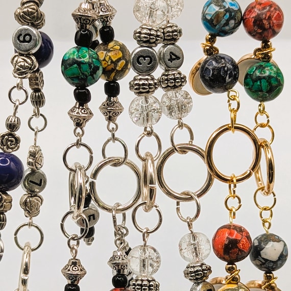 Large Handcrafted Beaded Row Counters (Knitting)