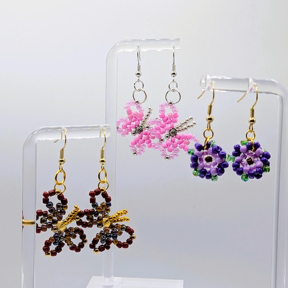 Beaded Dangle Earrings: The Flutter & Bloom Collection