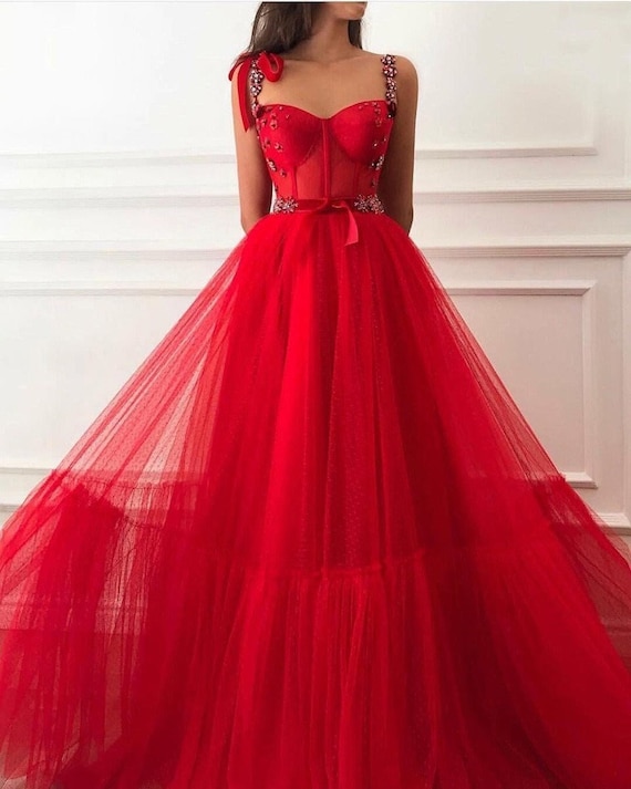 Red Corset Wedding Dress