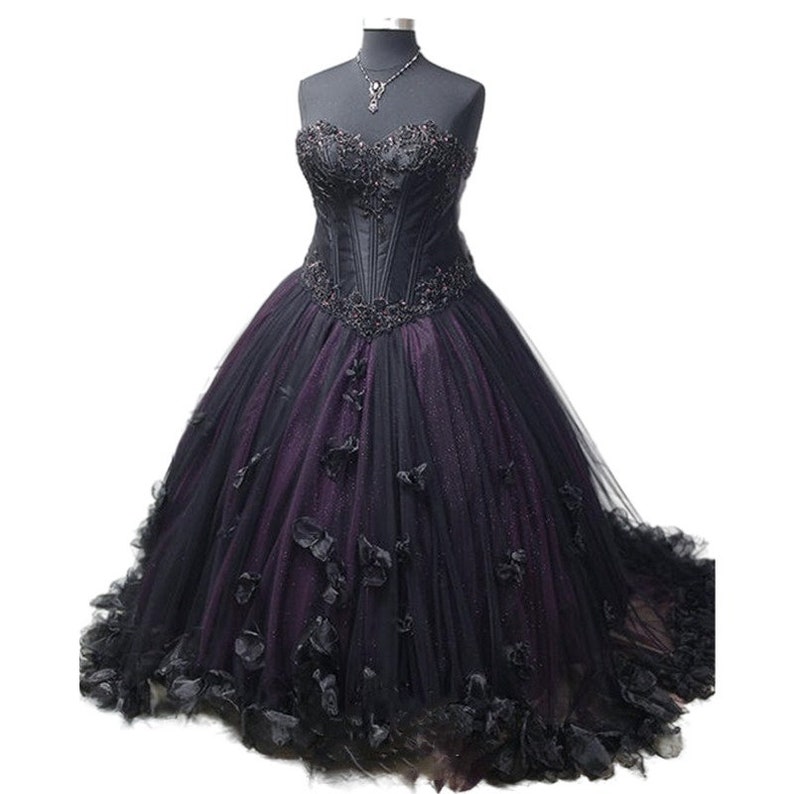 Black Lace Gothic Wedding Dress Fairy Bridal Dress Forest - Etsy