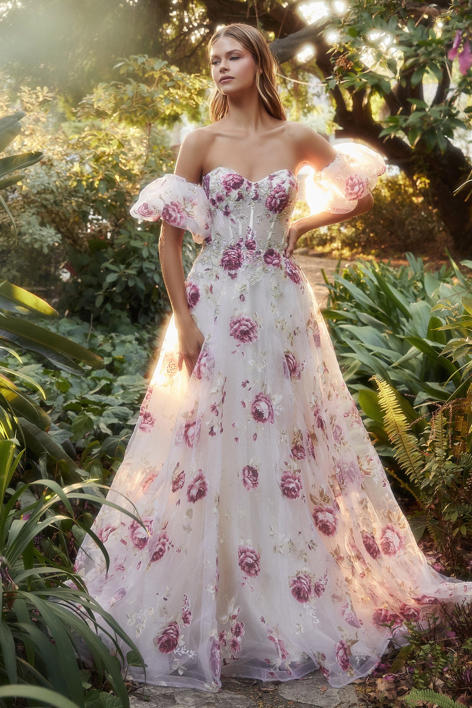 18+ Floral Print Wedding Dress