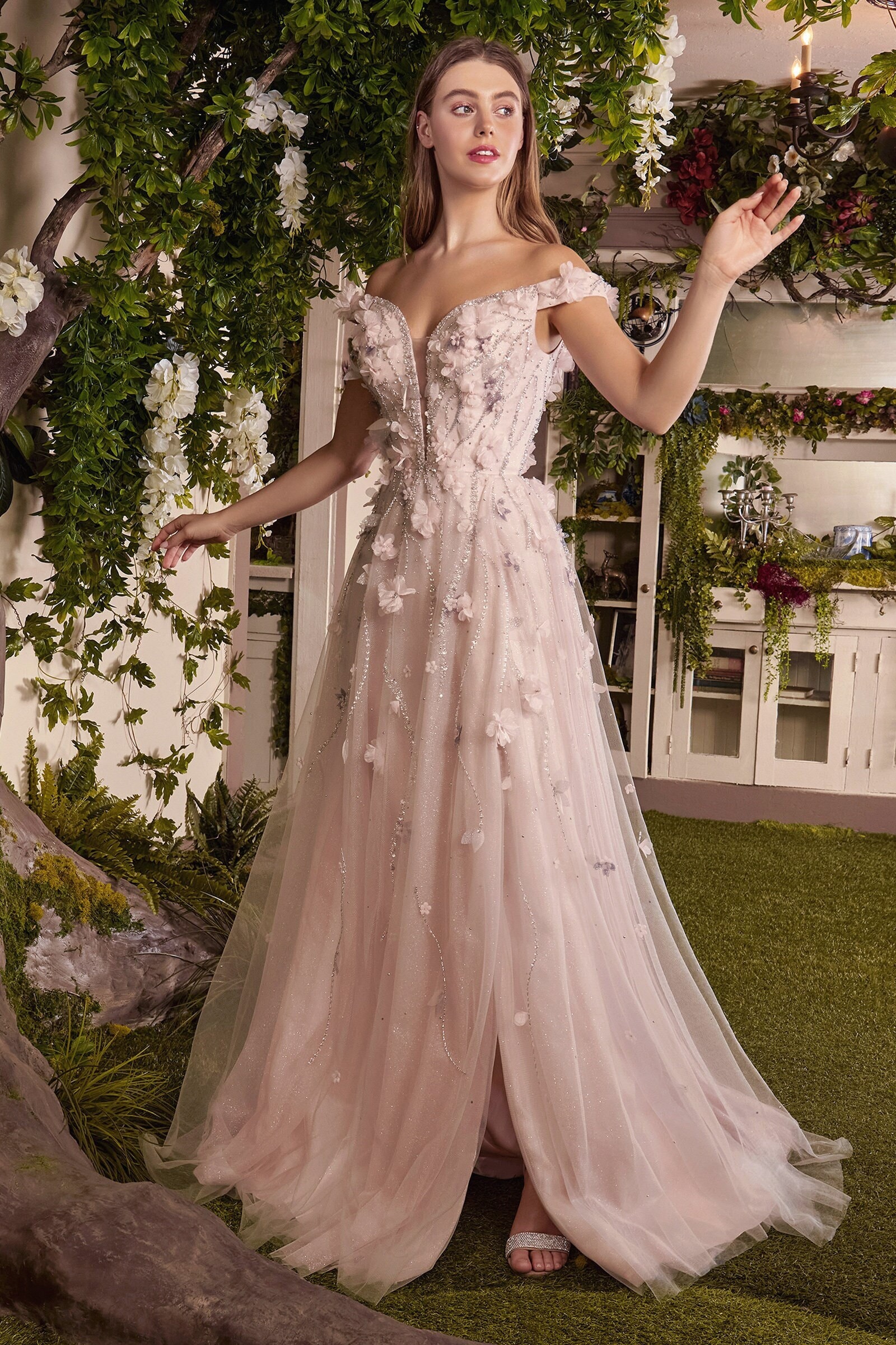 blush wedding dress