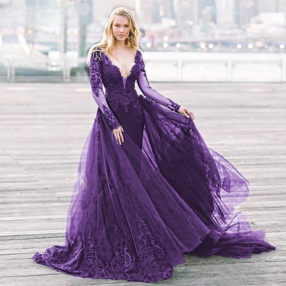 purple wedding dress