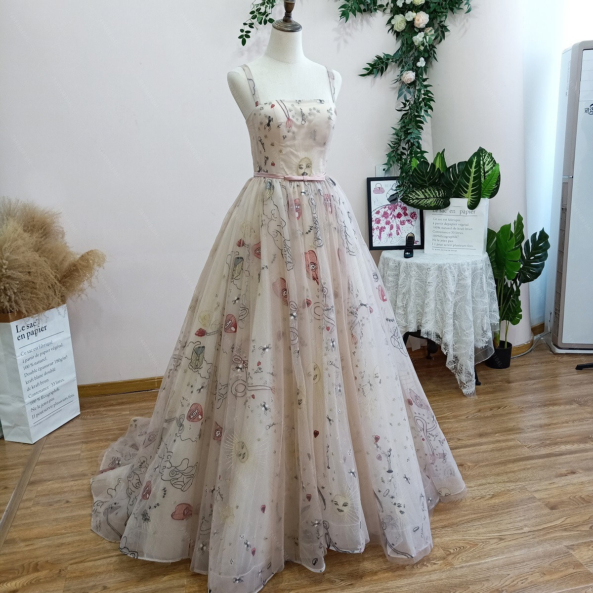 Fantasy Wedding Dress, Boho Wedding Gown, Forest Fairy Wedding Dress