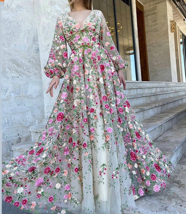 Floral Fairy Wedding Dress Unique Wedding Dress Boho Wedding - Etsy Canada