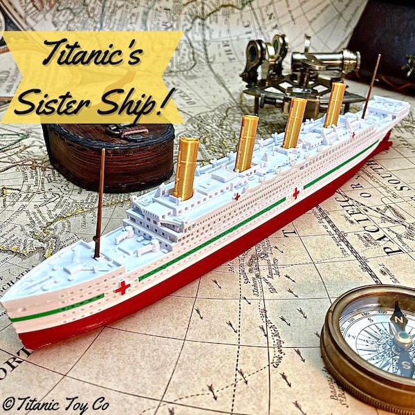 12” HMHS Britannic Model, Britannic Toy, Titanic Toy, Titanic Toys, RMS Titanic Model Ship, Titanic Cake Topper Party, Boat Toys, Toy Ship